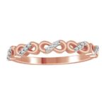 LADIES STACKBLE BAND 1/20 CT ROUND DIAMOND 14K ROSE GOLD