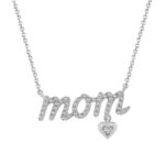 LADIES NECKLACE 0.15CT ROUND DIAMOND 10K WHITE GOLD