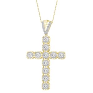 MEN'S CHARM 1.50CT ROUND DIAMOND 10K YELLOW GOLD