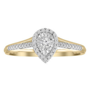 LADIES RING 0.20CT ROUND DIAMOND 10K YELLOW GOLD