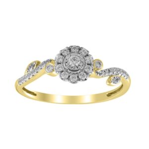 LADIES RING 0.25CT ROUND DIAMOND 10K YELLOW GOLD