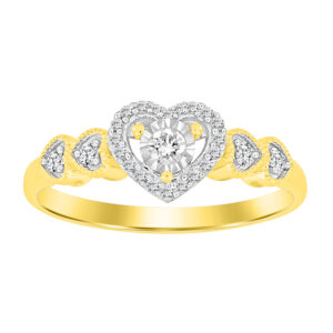 LADIES RING 0.16CT ROUND DIAMOND 10K YELLOW GOLD