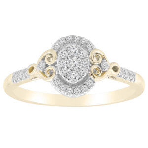 LADIES RING 0.20CT ROUND DIAMOND 10K YELLOW GOLD