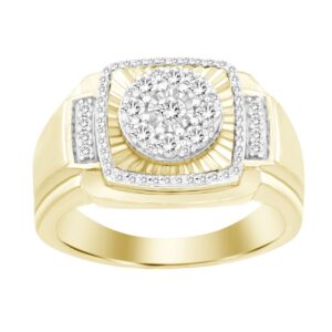 MEN'S RING 0.50CT ROUND DIAMOND 10K YELLOW GOLD