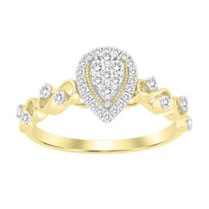 LADIES RING 0.25CT ROUND DIAMOND 10K YELLOW GOLD