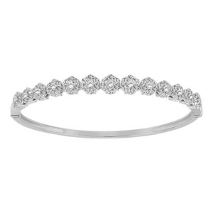 LADIES BANGLE 2.50CT ROUND DIAMOND 14K WHITE GOLD