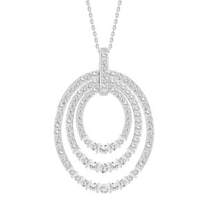 LADIES PENDANT 1.00CT ROUND DIAMOND 14K WHITE GOLD
