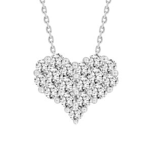LADIES PENDANT WITH CHAIN 0.30CT ROUND DIAMOND 14K WHITE GOLD