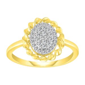 LADIES RING 0.25CT ROUND DIAMOND 10K YELLOW GOLD