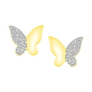 LADIES EARRINGS 0.20CT ROUND DIAMOND 10K YELLOW GOLD