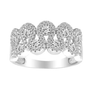 LADIES RING 1.00CT ROUND DIAMOND 14K WHITE GOLD