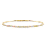LADIES HALF FLEXIBLE BANGLE 1.00CT ROUND DIAMOND 14K YELLOW GOLD