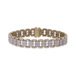 MEN'S  BRACELET 2.50CT ROUND DIAMOND 10K YELLOW GOLD