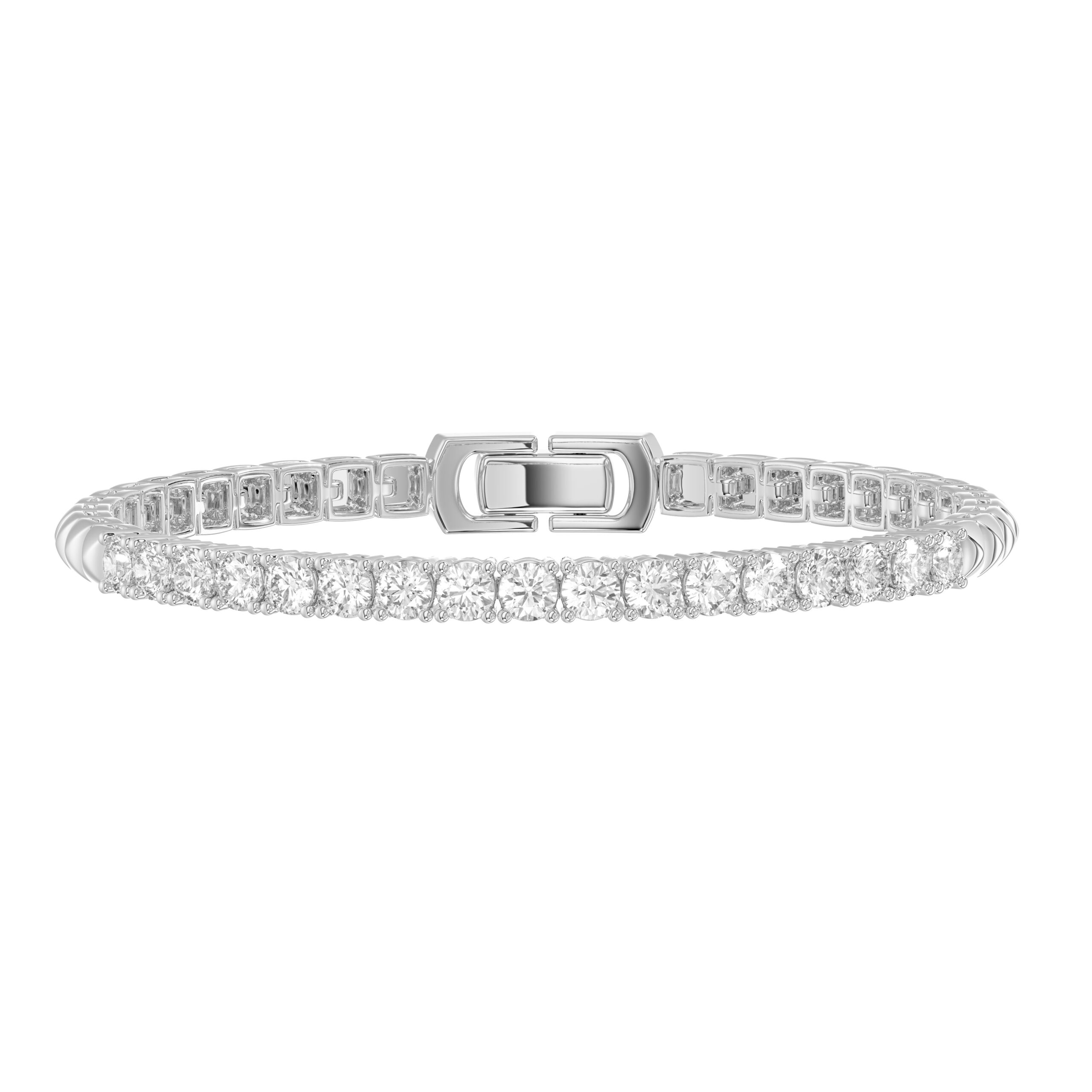 307482W.jpg LADIES BRACELET 1.00CT ROUND DIAMOND 14K WHITE GOLD - Image 1