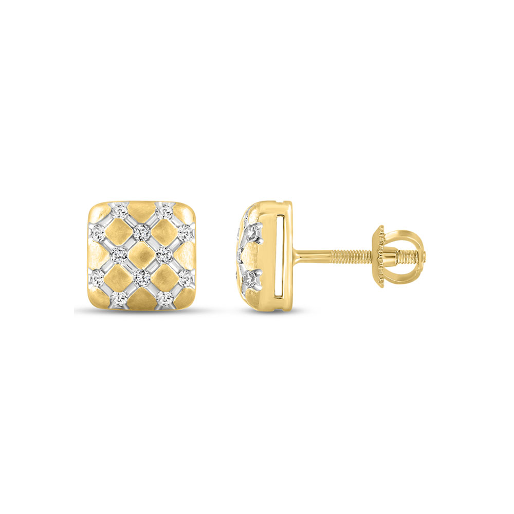 310674Y.jpg MEN'S EARRINGS 0.30CT ROUND DIAMOND 10K YELLOW GOLD - Image 1