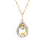 LADIES PENDANT WITH CHAIN 0.10CT ROUND DIAMOND 10K YELLOW GOLD