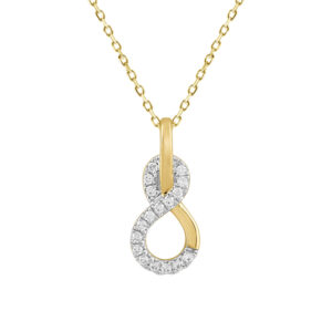 LADIES PENDANT WITH CHAIN 0.13CT ROUND DIAMOND 10K YELLOW GOLD