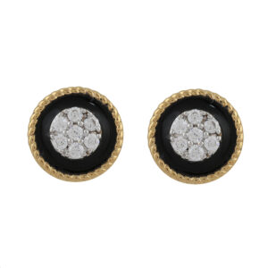 LADIES EARRINGS 0.25CT ROUND DIAMOND 14K YELLOW GOLD