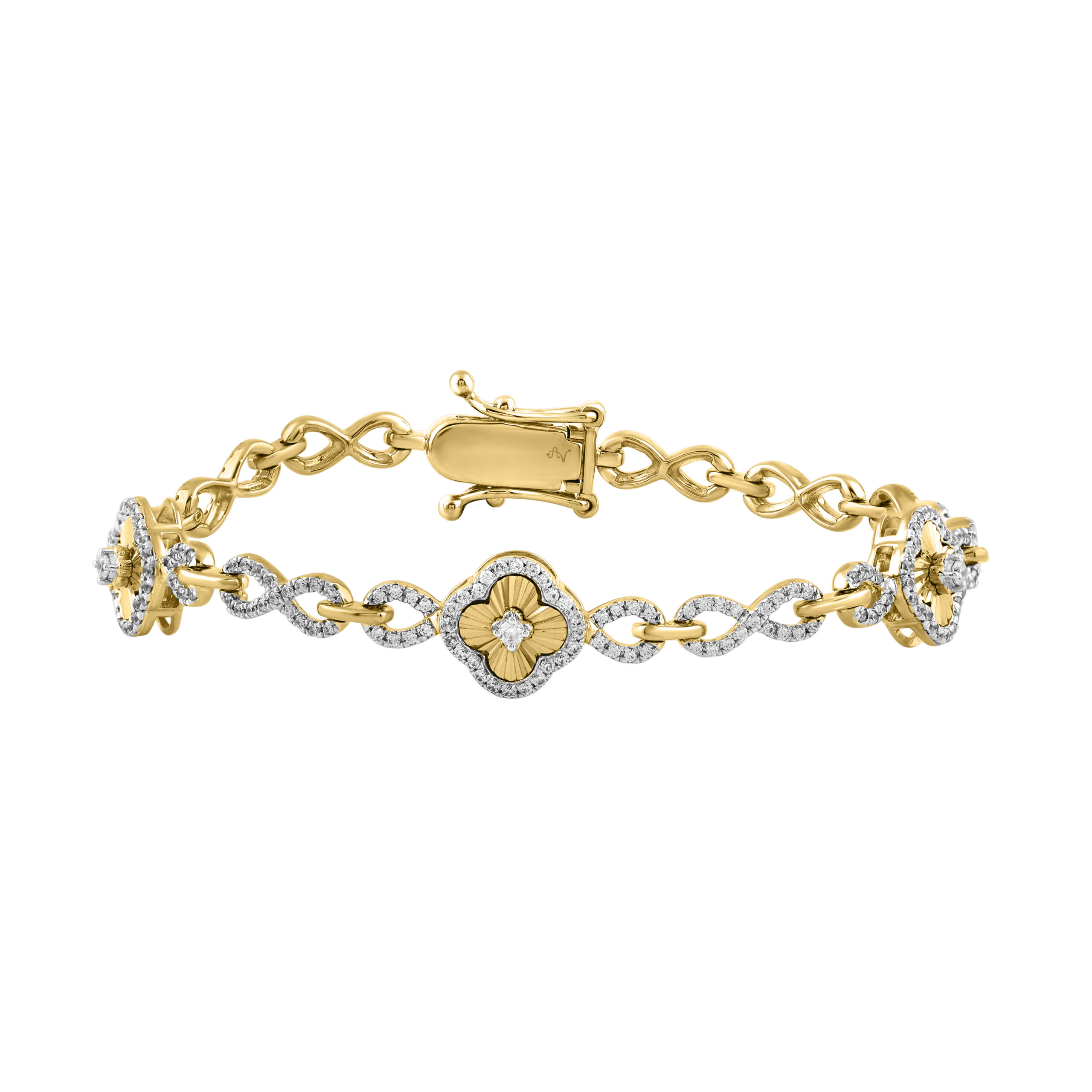 328211Y.jpg LADIES BRACELET 1.00CT ROUND DIAMOND 14K YELLOW GOLD - Image 1