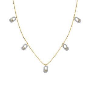 LADIES NECKLACE 0.30CT ROUND DIAMOND 14K YELLOW GOLD