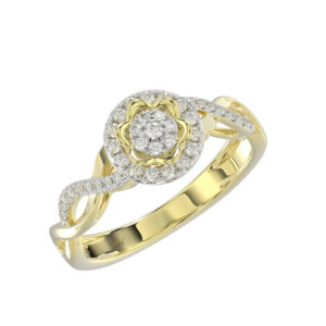 LADIES RING 0.25CT ROUND DIAMOND 10K YELLOW GOLD