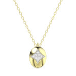 LADIES NECKLACE 0.10CT ROUND DIAMOND 10K YELLOW GOLD