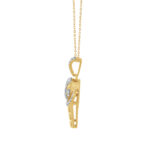 LADIES PENDANT WITH CHAIN 0.16CT ROUND DIAMOND 10K YELLOW GOLD - Image 3