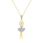 LADIES PENDANT WITH CHAIN 0.10CT ROUND DIAMOND 10K YELLOW GOLD