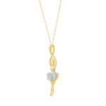 LADIES PENDANT WITH CHAIN 0.10CT ROUND DIAMOND 10K YELLOW GOLD - Image 2
