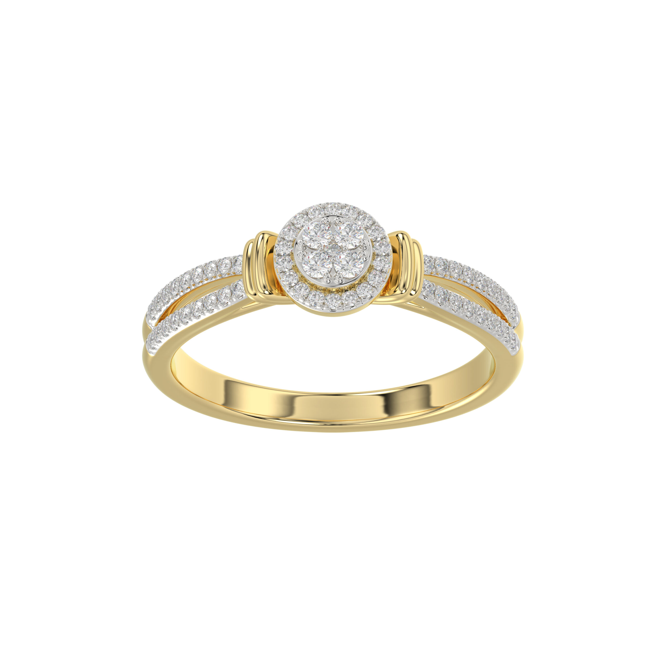 351236Y.jpg LADIES RING 0.25CT ROUND DIAMOND 10K YELLOW GOLD - Image 1