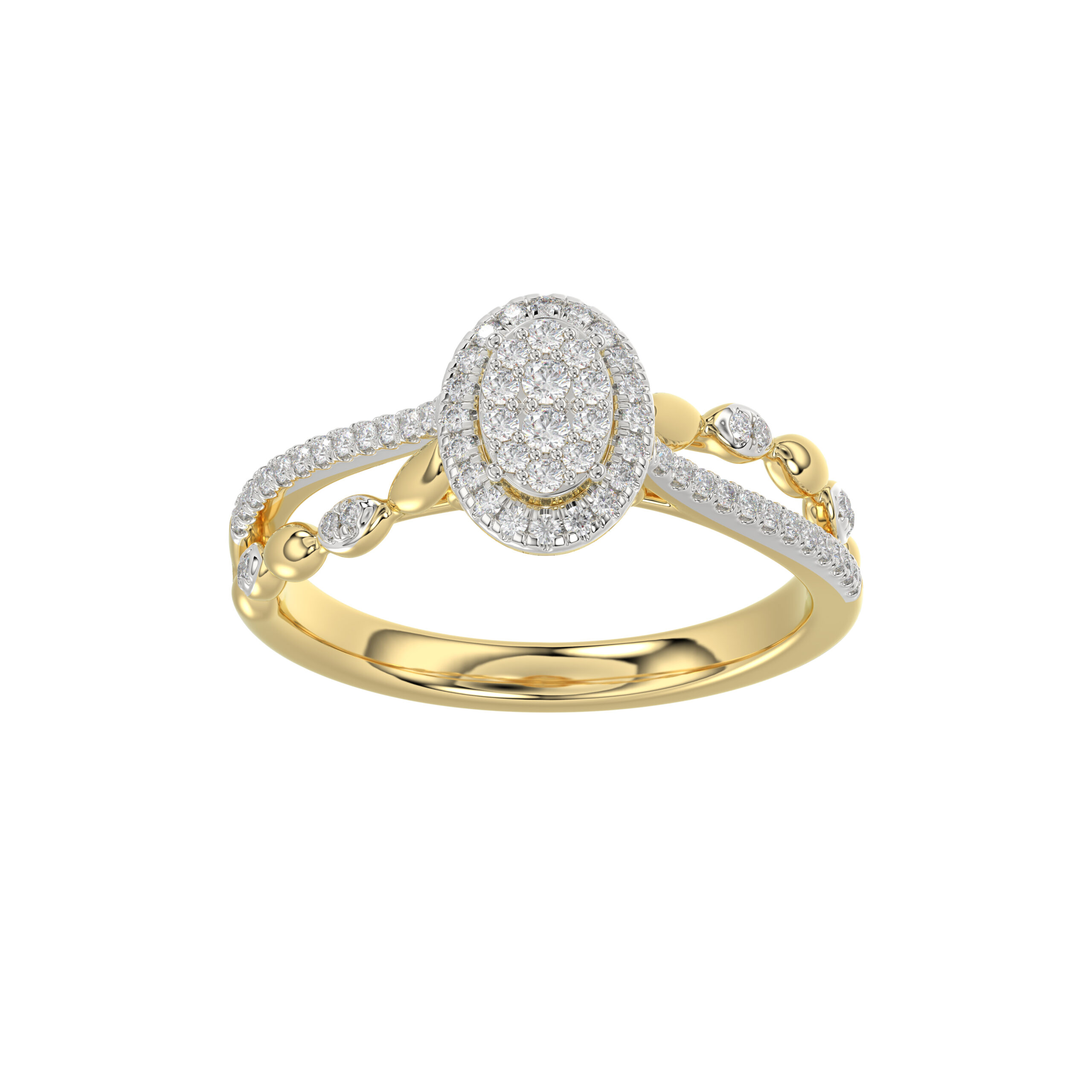 352344Y.jpg LADIES RING 0.25CT ROUND DIAMOND 10K YELLOW GOLD - Image 1