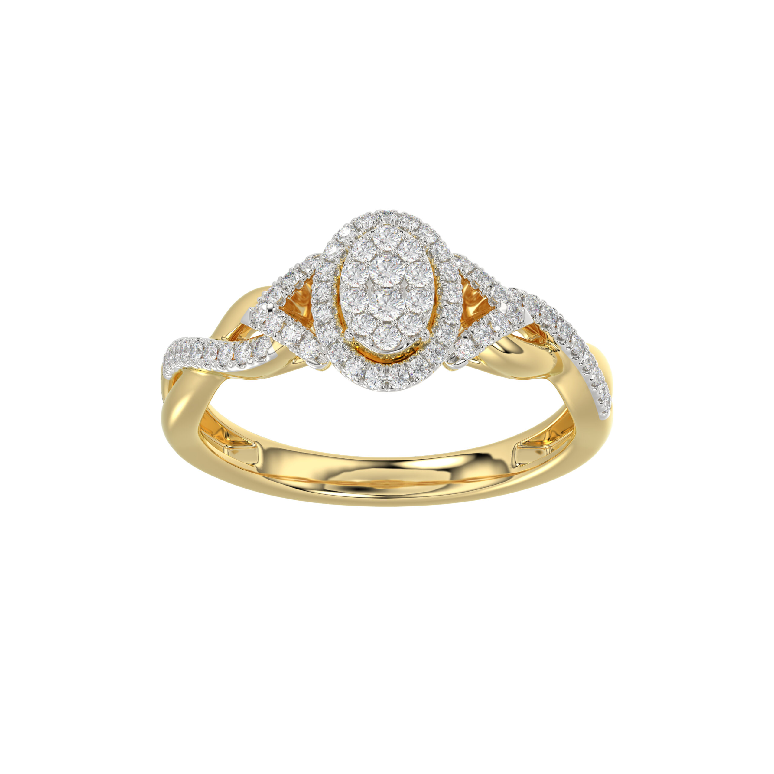 352366Y.jpg LADIES RING 0.25CT ROUND DIAMOND 10K YELLOW GOLD - Image 1