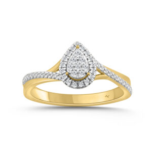 LADIES RING 0.25CT ROUND DIAMOND 10K YELLOW GOLD