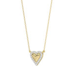 LADIES NECKLACE 0.10CT ROUND DIAMOND 10K YELLOW GOLD - Image 2