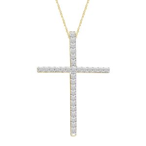 LADIES PENDANT 0.10CT ROUND DIAMOND 10K YELLOW GOLD