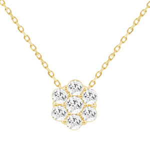 LADIES PENDANT WITH CHAIN 0.50CT ROUND DIAMOND 14K YELLOW GOLD