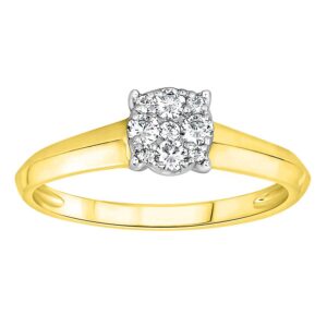 LADIES RING 0.33CT ROUND DIAMOND 10K YELLOW GOLD