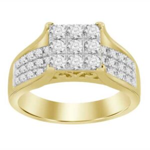 LADIES RING 1.00CT ROUND DIAMOND 10K YELLOW GOLD