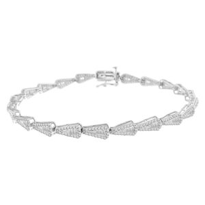 LADIES BRACELET 1.00CT ROUND DIAMOND 10K WHITE GOLD