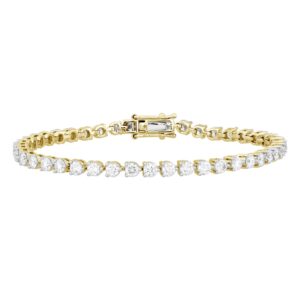 LADIES BRACELET 5CT ROUND DIAMOND 14K YELLOW GOLD