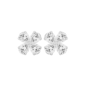 LADIES EARRINGS 1 1/3CT PEAR DIAMOND 14K WHITE GOLD