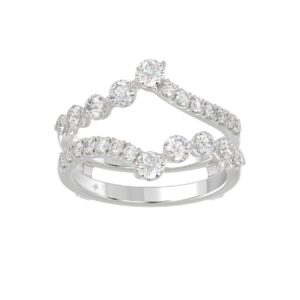 14K WHITE GOLD 1.00CT ROUND DIAMOND LADIES WRAP RING