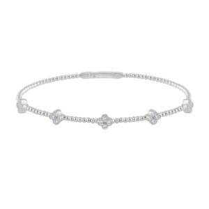 9K WHITE GOLD 3/8CT ROUND DIAMOND LADIES BANGLE
