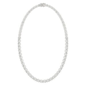LADIES NECKLACE 19 1/2CT ROUND/PEAR/MARQUISE DIAMOND 14K WHITE GOLD