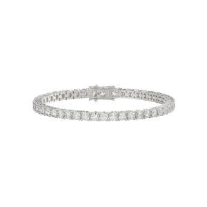 LADIES BRACELET 5CT ROUND DIAMOND 14K WHITE GOLD